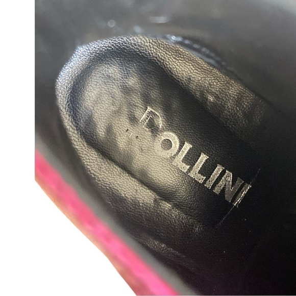 POLLINI Leather Metallic Cowboy Boot Pointed Toe Fuchsia Size 39 IT = 7.5 US - Picture 13 of 16